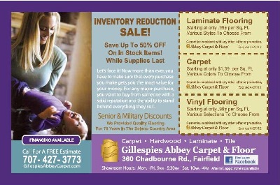 Gillespie's Abbey Carpet & Floor Inventory Reduction Sale